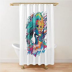 Add Glamour and Style to Your Life with Pamela Anderson Sticker Design: Celebrate an Icon! Shower Curtain