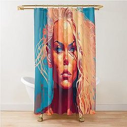 Pamela Anderson Abstract Painting Shower Curtain