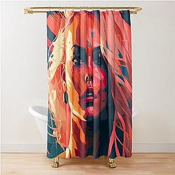 Pamela Anderson Abstract Painting Shower Curtain