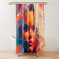 Pamela Anderson Abstract Painting Shower Curtain
