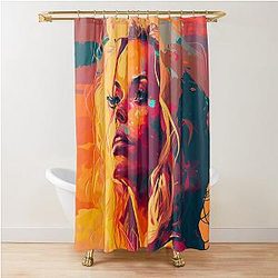 Pamela Anderson Abstract Painting Shower Curtain