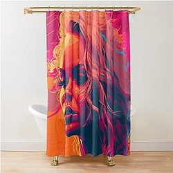 Pamela Anderson Abstract Painting Shower Curtain