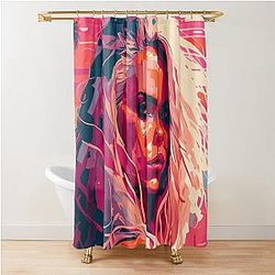 Pamela Anderson Abstract Painting Shower Curtain