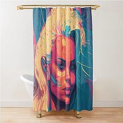 Pamela Anderson Abstract Painting Shower Curtain