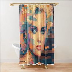 Pamela Anderson 16-bit Portrait T-shirt Design Shower Curtain