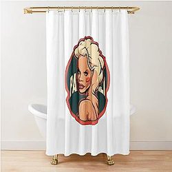 Pamela Anderson Cartoon Shower Curtain