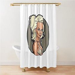 Pamela Anderson Cartoon Shower Curtain