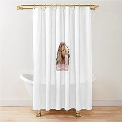 Pamela Anderson Colorized White on Pink Pop Art Sticker Shower Curtain