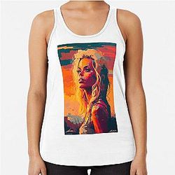 Pamela Anderson Abstract Painting Racerback Tank Top