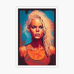 Pamela Anderson Abstract Painting Sticker