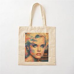 Pamela Anderson 16-bit Portrait T-shirt Design Cotton Tote Bag
