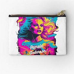 Add Glamour and Style to Your Life with the Pamela Anderson Sticker Design Celebrate an Iconic Figure Zipper Pouch