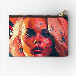 Pamela Anderson Abstract Zipper Pouch