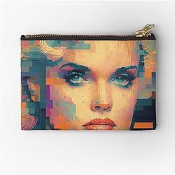 Pamela Anderson 16-bit Portrait T-shirt Design Zipper Pouch