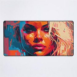 Pamela Anderson Abstract Painting Desk Mat