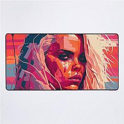 Pamela Anderson Abstract Painting Desk Mat
