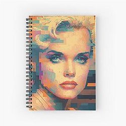 Pamela Anderson 16-bit Portrait Spiral Notebook T-shirt Design