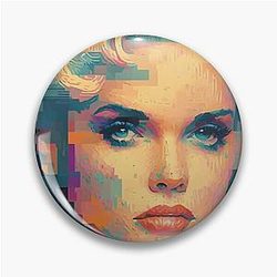 Pamela Anderson 16-bit Portrait T-shirt Design Pin