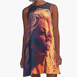 Pamela Anderson Abstract Painting A-Line Dress