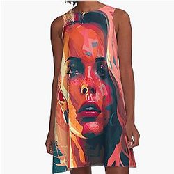 Pamela Anderson Abstract Painting A-Line Dress
