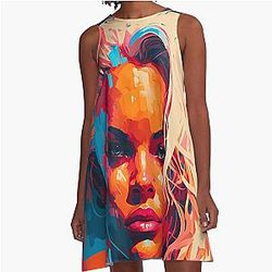 Pamela Anderson Abstract Painting A-Line Dress