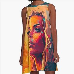 Pamela Anderson Abstract Painting A-Line Dress