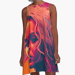 Pamela Anderson Abstract Painting A-Line Dress