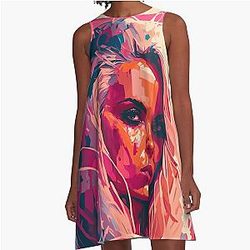 Pamela Anderson Abstract Painting A-Line Dress