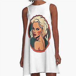 Pamela Anderson Cartoon A-Line Dress