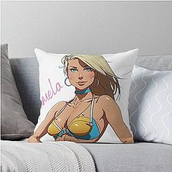 Pamela Anderson T-Shirt Throw Pillow