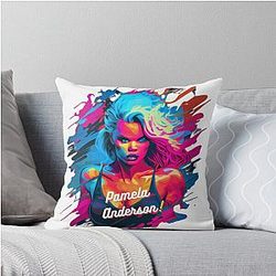 Add Glamour Style to Your Life with Pamela Anderson Design Celebrate an Iconic Figure Throw Pillow