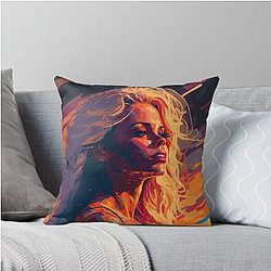 Pamela Anderson Abstract Painting Throw Pillow