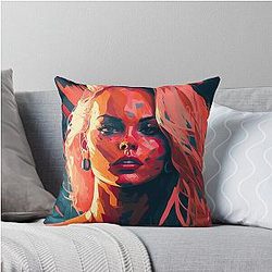 Pamela Anderson Abstract Painting Throw Pillow