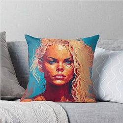 Pamela Anderson Abstract Painting Throw Pillow