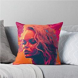 Pamela Anderson Abstract Painting Throw Pillow