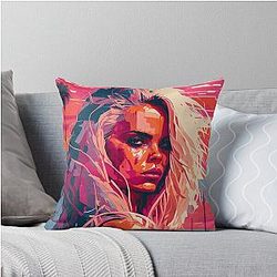 Pamela Anderson Abstract Painting Throw Pillow