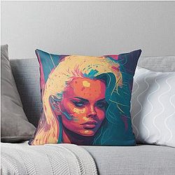 Pamela Anderson Abstract Painting Throw Pillow