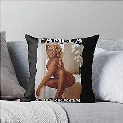 Pamela Anderson Seductive Lingerie Poster Throw Pillow