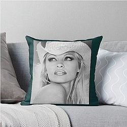 Pamela Anderson Black and White Throw Pillow