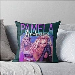 Pamela Anderson 90s Aesthetic Throw Pillow