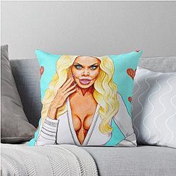 Pamela Anderson Beach Throw Pillow