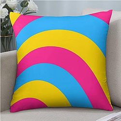 LGBTQ Pansexual Flag Abstract Colorful Throw Pillow Case for Bedroom Travel - Polyester