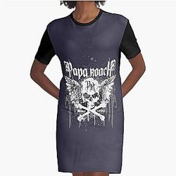 Pretty Rise In The Fandom  Papa Roach Cut Graphic T-Shirt Dress