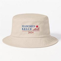Football themed Patrick Mahomes Travis Kelce for president Bucket Cap