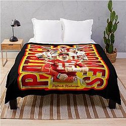 Patrick Mahomes Football Artwork Throw Blanket