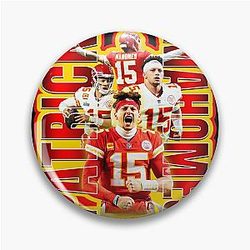 Patrick Mahomes Football Star Artwork Pin