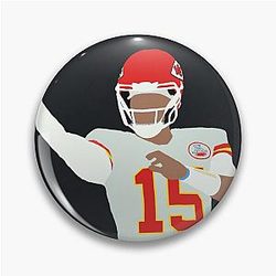Patrick Mahomes Kansas City Football Minimalist Design Pin