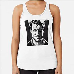 Paul Newman portrait drawing Racerback Tank Top
