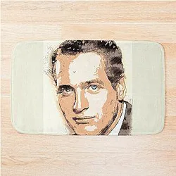 Remarkable PAUL NEWMAN Actor Vintage Sketch Retro Art Style Bath Mat
