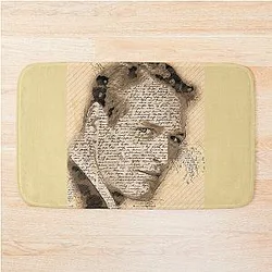 A Tribute to Paul Newman Actor and Legend Vintage Sketch Retro Art Style Bath Mat